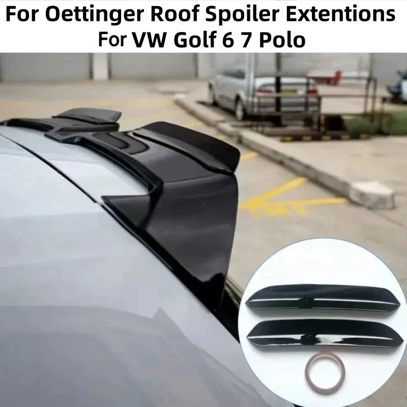 Car Roof Spoiler Extentions  for VW Polo Golf 6 7 MK6 MK7 7.5 R GTI GTD R-LINE Glossy Black