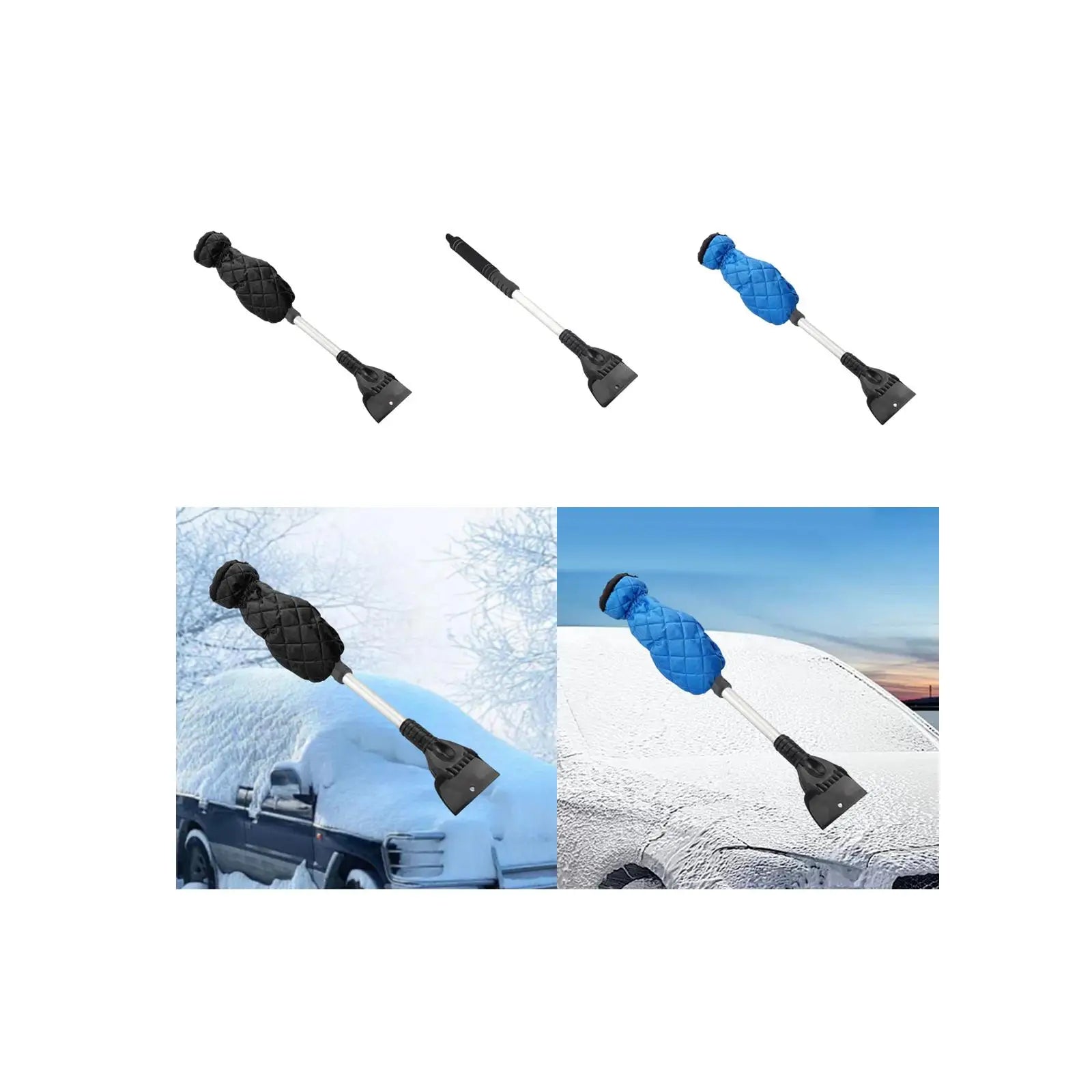 Isskrapa för bilar med varma handskar 45cm